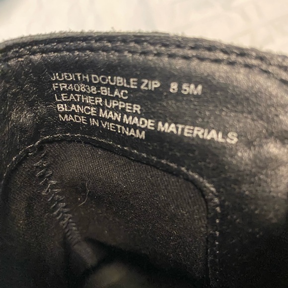 Frye Judith Ankle Leather Double Zip Boots Booties Black size 8.5 - Picture 7 of 9